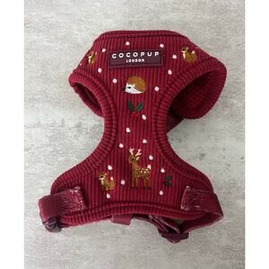 Cocopup London Holly Jolly Trails Corduroy Adjustable Harness XXS DISCONTINUED